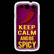 Coque Samsung Galaxy S3 Keep Calm and Be Spicy Rose