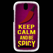 Coque HTC One SV Keep Calm and Be Spicy Rose