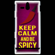 Coque Sony Xperia U Keep Calm and Be Spicy Rose