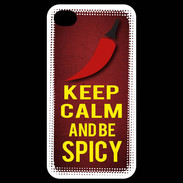 Coque iPhone 4 / iPhone 4S Keep Calm and Be Spicy Rouge
