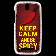 Coque HTC One SV Keep Calm and Be Spicy Rouge