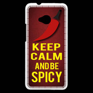 Coque HTC One Keep Calm and Be Spicy Rouge