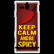 Coque Sony Xperia U Keep Calm and Be Spicy Rouge