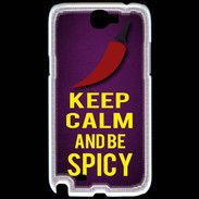 Coque Samsung Galaxy Note 2 Keep Calm and Be Spicy Violet