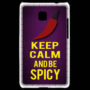 Coque LG Optimus L3 II Keep Calm and Be Spicy Violet