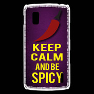 Coque LG Nexus 4 Keep Calm and Be Spicy Violet