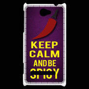Coque HTC Windows Phone 8S Keep Calm and Be Spicy Violet