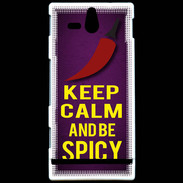 Coque Sony Xperia U Keep Calm and Be Spicy Violet