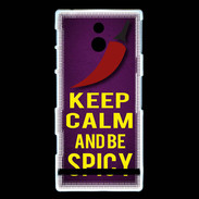 Coque Sony Xperia P Keep Calm and Be Spicy Violet