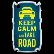 Coque Blackberry 8520 Keep Calm and Take o road 2 Bleu