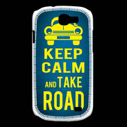 Coque Samsung Galaxy Express Keep Calm and Take o road 2 Bleu
