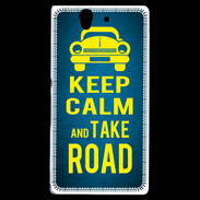 Coque Sony Xperia Z Keep Calm and Take o road 2 Bleu