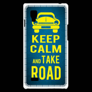 Coque LG Optimus L9 Keep Calm and Take o road 2 Bleu