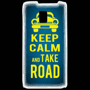 Coque LG P990 Keep Calm and Take o road 2 Bleu