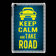 Coque iPadMini Keep Calm and Take o road 2 Bleu