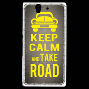 Coque Sony Xperia Z Keep Calm and Take o road 2 Gris