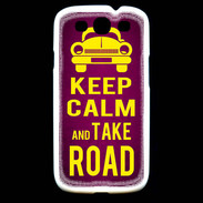 Coque Samsung Galaxy S3 Keep Calm and Take o road 2 Rose