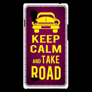 Coque LG Optimus L9 Keep Calm and Take o road 2 Rose