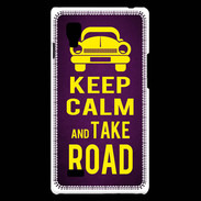 Coque LG Optimus L9 Keep Calm and Take o road 2 Violet