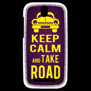 Coque HTC One SV Keep Calm and Take o road 2 Violet
