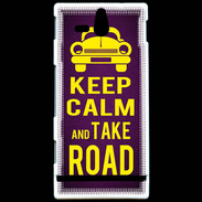 Coque Sony Xperia U Keep Calm and Take o road 2 Violet