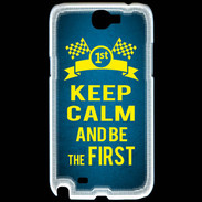Coque Samsung Galaxy Note 2 Keep Calm and Be the First Bleu
