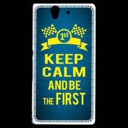 Coque Sony Xperia Z Keep Calm and Be the First Bleu