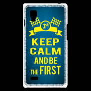 Coque LG Optimus L9 Keep Calm and Be the First Bleu