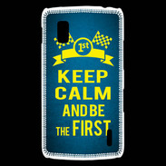 Coque LG Nexus 4 Keep Calm and Be the First Bleu
