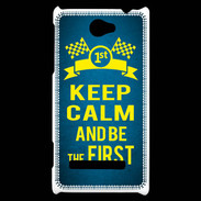 Coque HTC Windows Phone 8S Keep Calm and Be the First Bleu