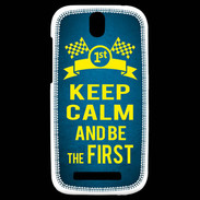 Coque HTC One SV Keep Calm and Be the First Bleu