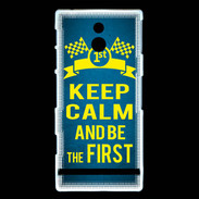Coque Sony Xperia P Keep Calm and Be the First Bleu