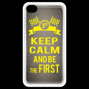 Coque iPhone 4 / iPhone 4S Keep Calm and Be the First Gris
