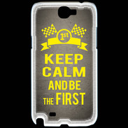 Coque Samsung Galaxy Note 2 Keep Calm and Be the First Gris