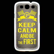 Coque Samsung Galaxy S3 Keep Calm and Be the First Gris