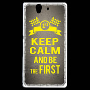 Coque Sony Xperia Z Keep Calm and Be the First Gris