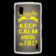 Coque LG Nexus 4 Keep Calm and Be the First Gris