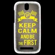 Coque HTC One SV Keep Calm and Be the First Gris
