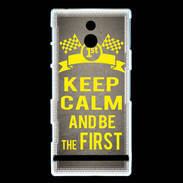 Coque Sony Xperia P Keep Calm and Be the First Gris
