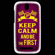 Coque HTC One SV Keep Calm and Be the First Rose