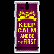 Coque Sony Xperia U Keep Calm and Be the First Rose