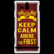 Coque Sony Xperia U Keep Calm and Be the First Rouge