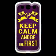 Coque Samsung Galaxy S3 Keep Calm and Be the First Violet