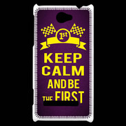 Coque HTC Windows Phone 8S Keep Calm and Be the First Violet