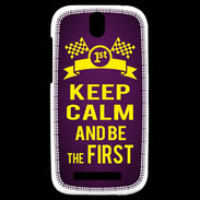 Coque HTC One SV Keep Calm and Be the First Violet