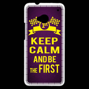 Coque HTC One Keep Calm and Be the First Violet