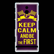Coque Sony Xperia P Keep Calm and Be the First Violet