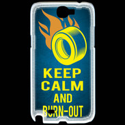 Coque Samsung Galaxy Note 2 Keep Calm and Burn Out Bleu