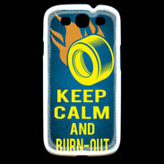 Coque Samsung Galaxy S3 Keep Calm and Burn Out Bleu