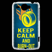 Coque HTC Wildfire G8 Keep Calm and Burn Out Bleu
